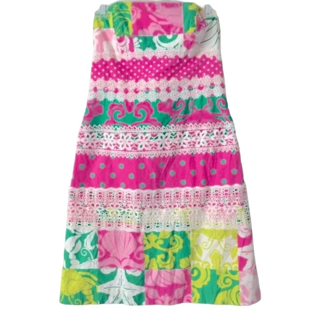 Lilly Pulitzer Vintage Patch Of Paradise Strapless Dress‎ 2 - Picture 13 of 15